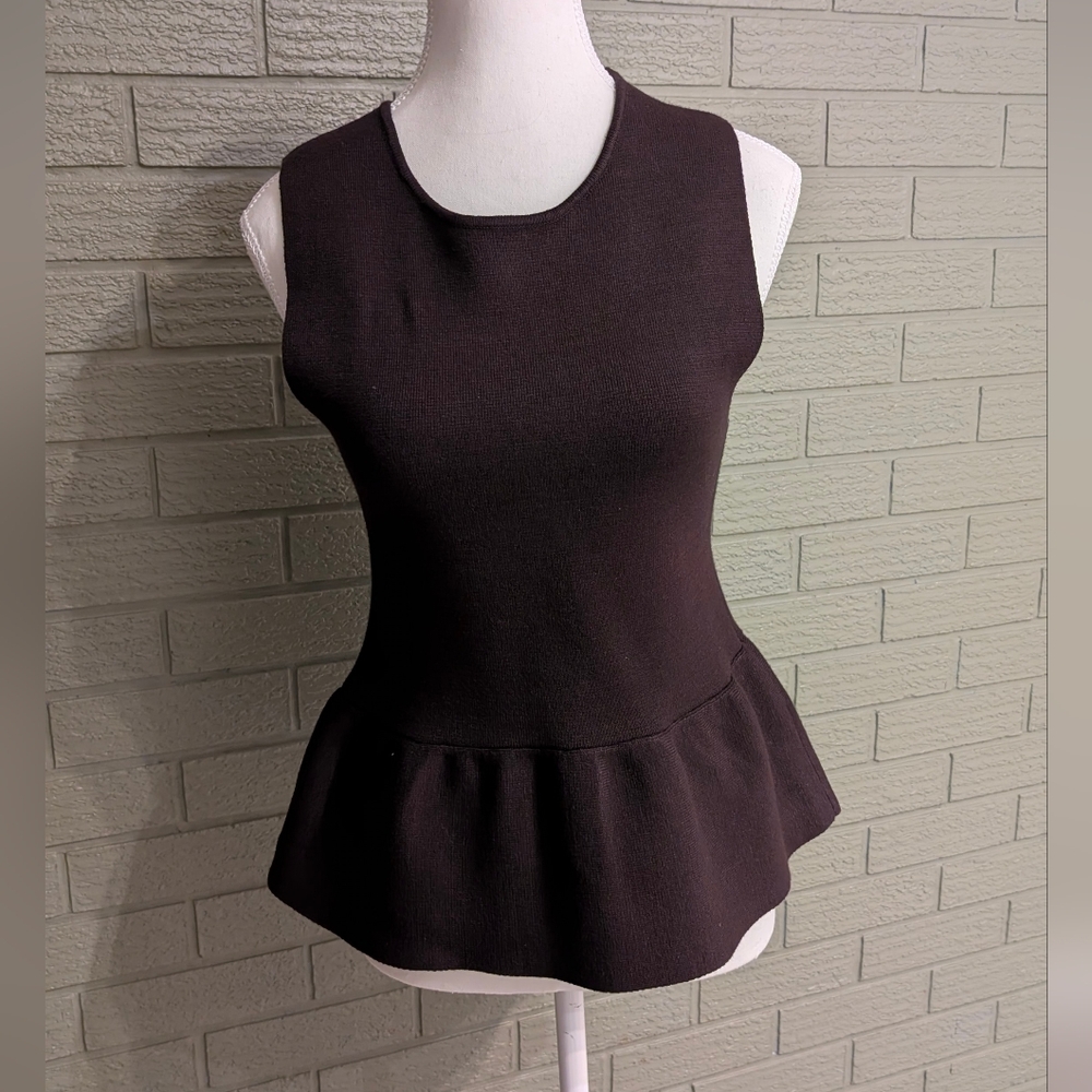 Dynamite Dark Brown Peplum Blouse